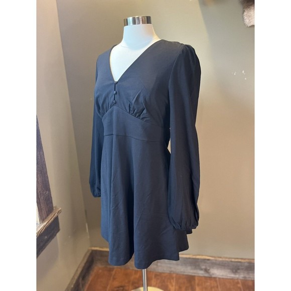 Boden Black V-Neck Jersey Tea Casual Dress NWT Sz 10 - Picture 7 of 11